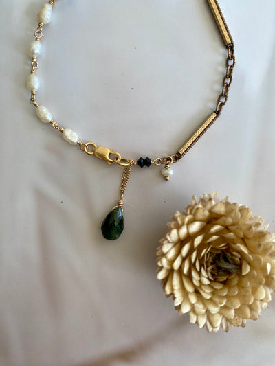 Vintage Chain and Pearl Bracelet