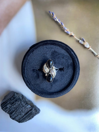 Vintage Double Stone Onyx Ring