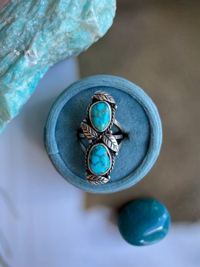 Vintage Double Stone Turquoise Ring