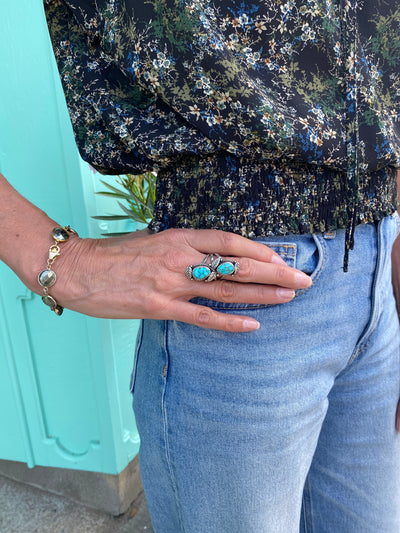 Vintage Double Stone Turquoise Ring