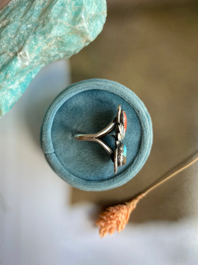 Vintage Turquoise & Carnelian Ring