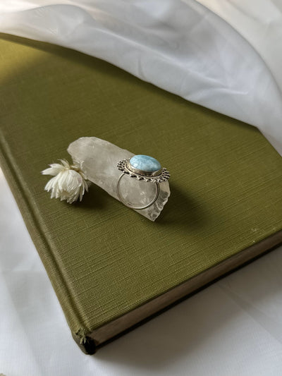 Vintage Sterling Silver Larimar Ring