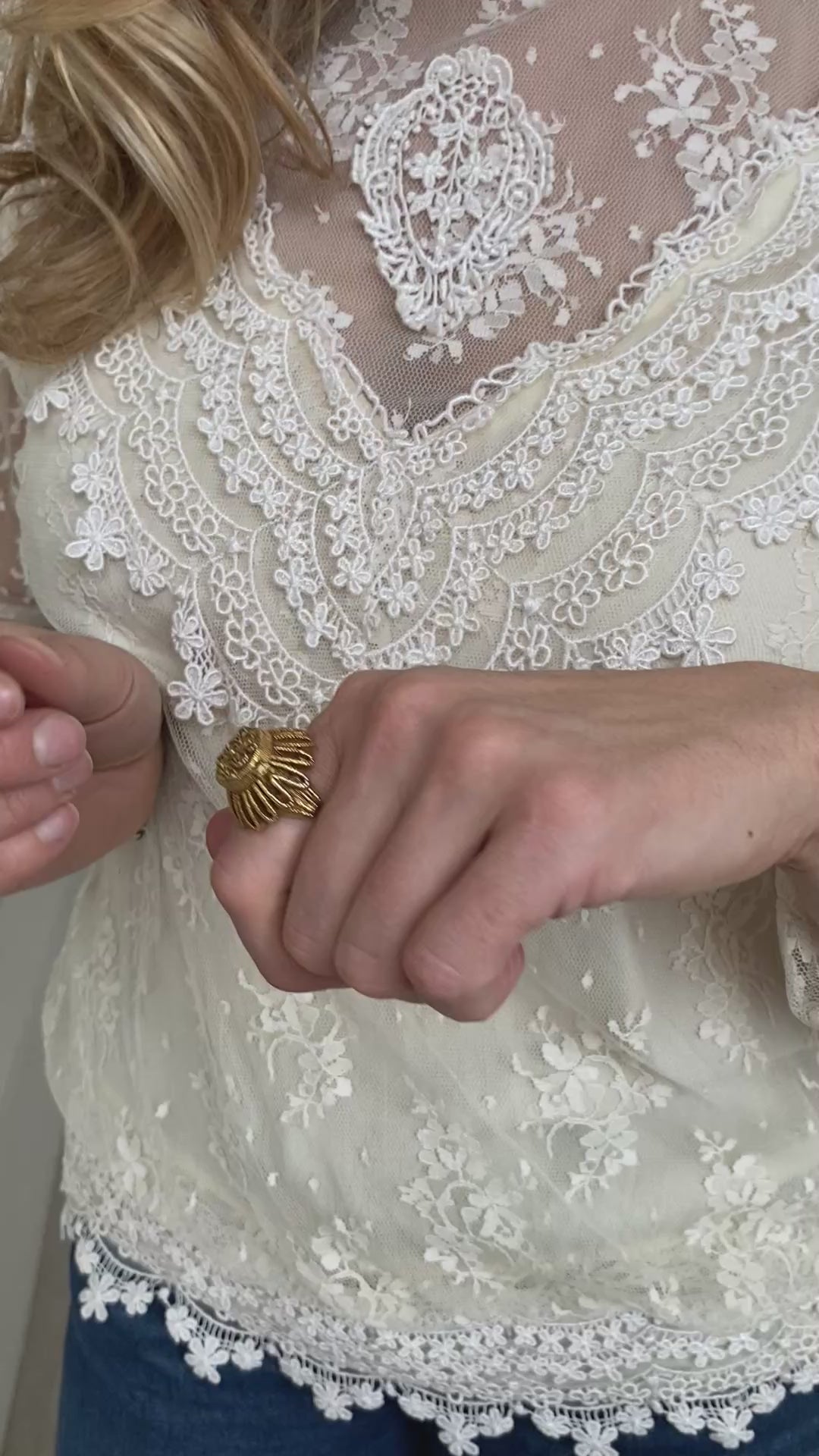 Vintage Brass Love Letter Ring