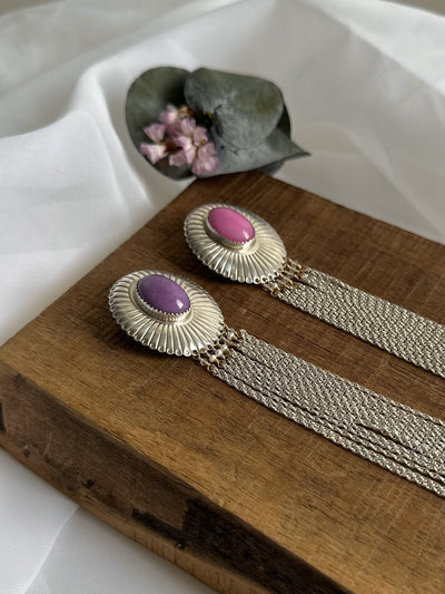 Sterling Silver Tassel Statement Earrings