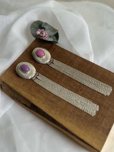 Sterling Silver Tassel Statement Earrings
