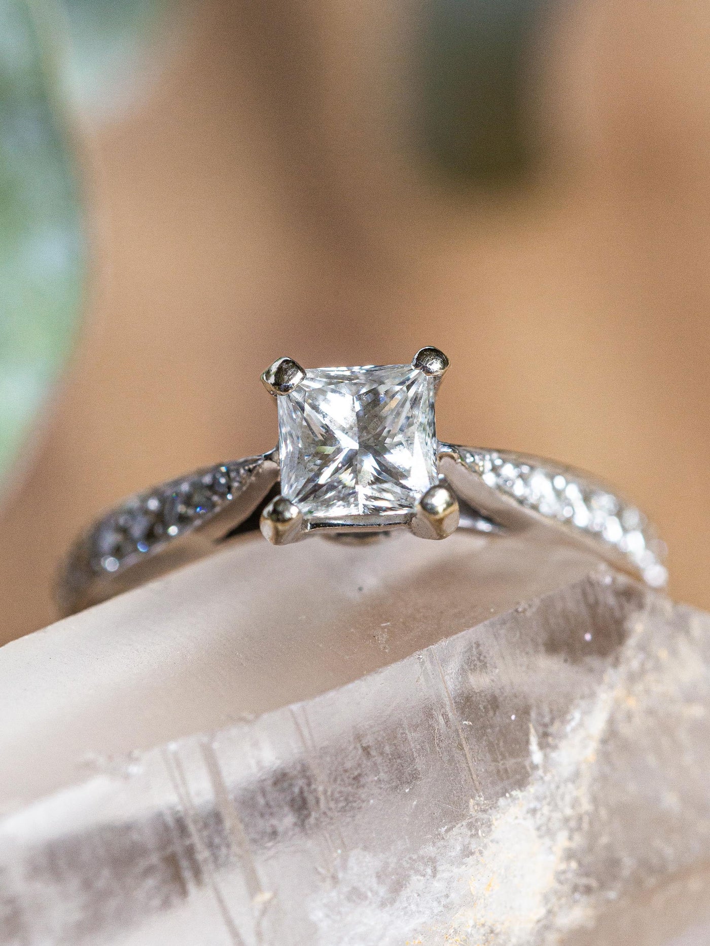 Vintage Princess Solitaire Diamond Ring