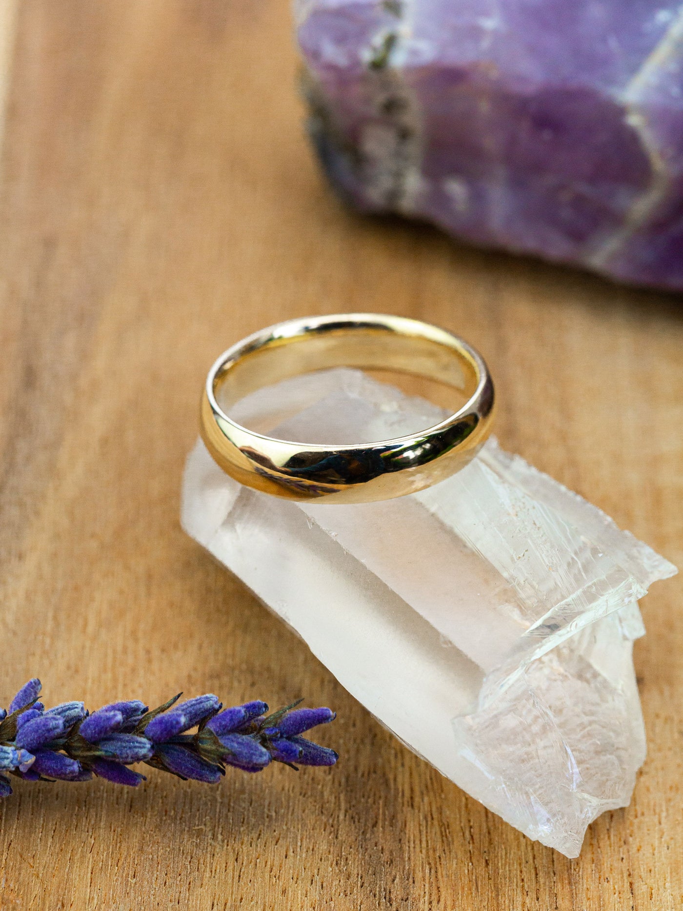 High Polish 14K Gold Wedding Band