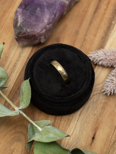 Hammered 14K Gold Wedding Band