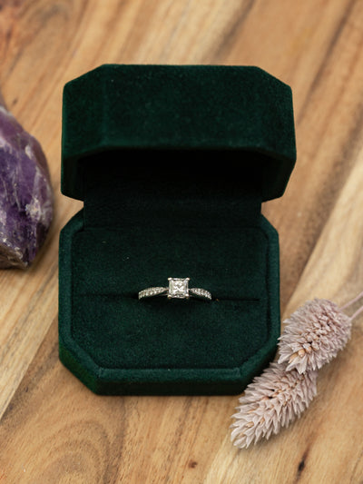 Vintage Princess Solitaire Diamond Ring