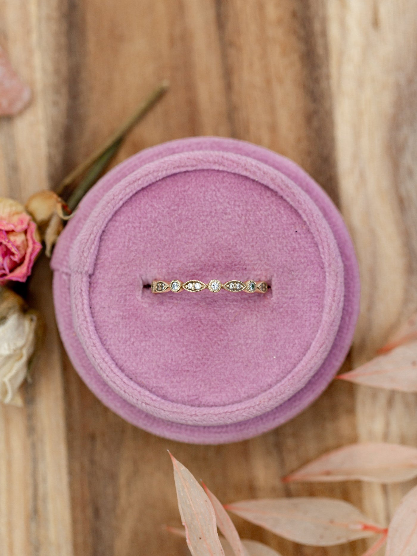 Marquis and Round Diamond 3/4 Eternity Band