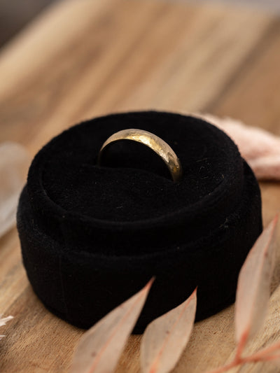 Hammered 14K Gold Wedding Band