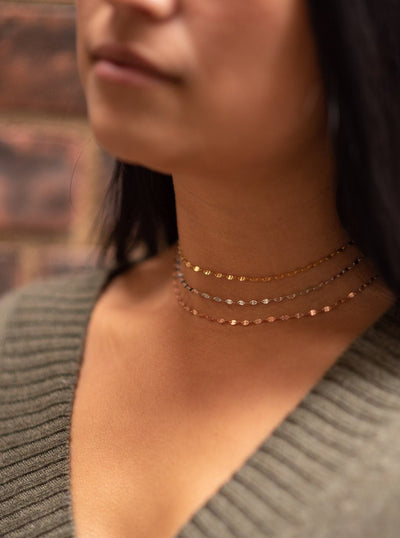 Thin Sparkle Choker in Sterling Silver