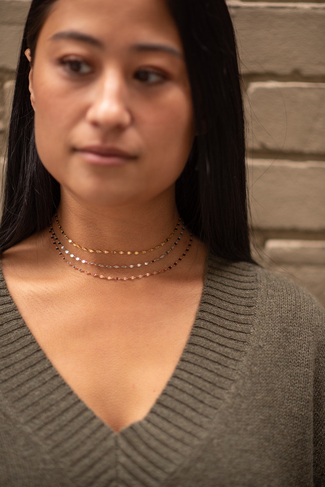 Thin Sparkle Choker in Rose Gold