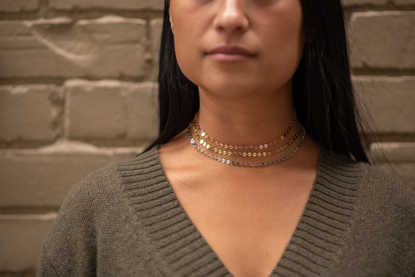 Thick Sparkle Choker in Rose Gold