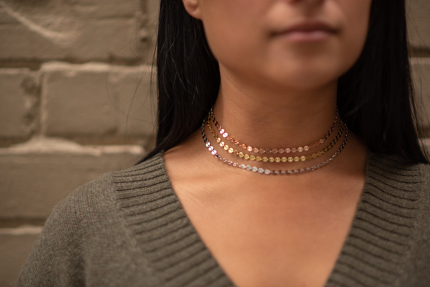 Thick Sparkle Choker in Sterling Silver