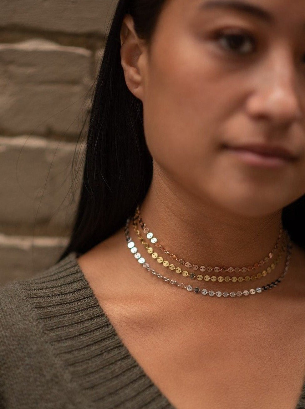 Thick Sparkle Choker in Gold
