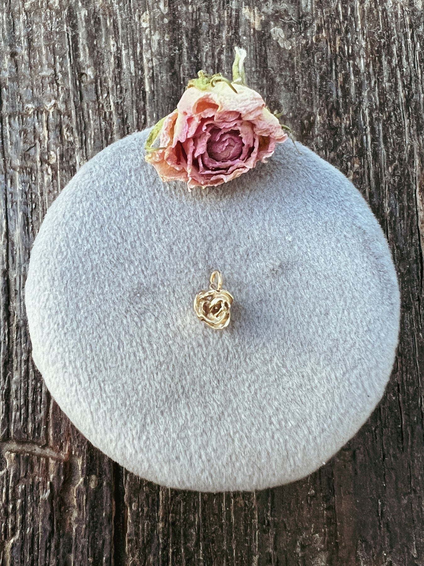10K Yellow Gold Kissed By A Rose Charm