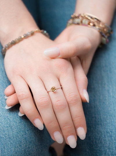 Large Kissed by a Rose Ring in 10K Yellow Gold