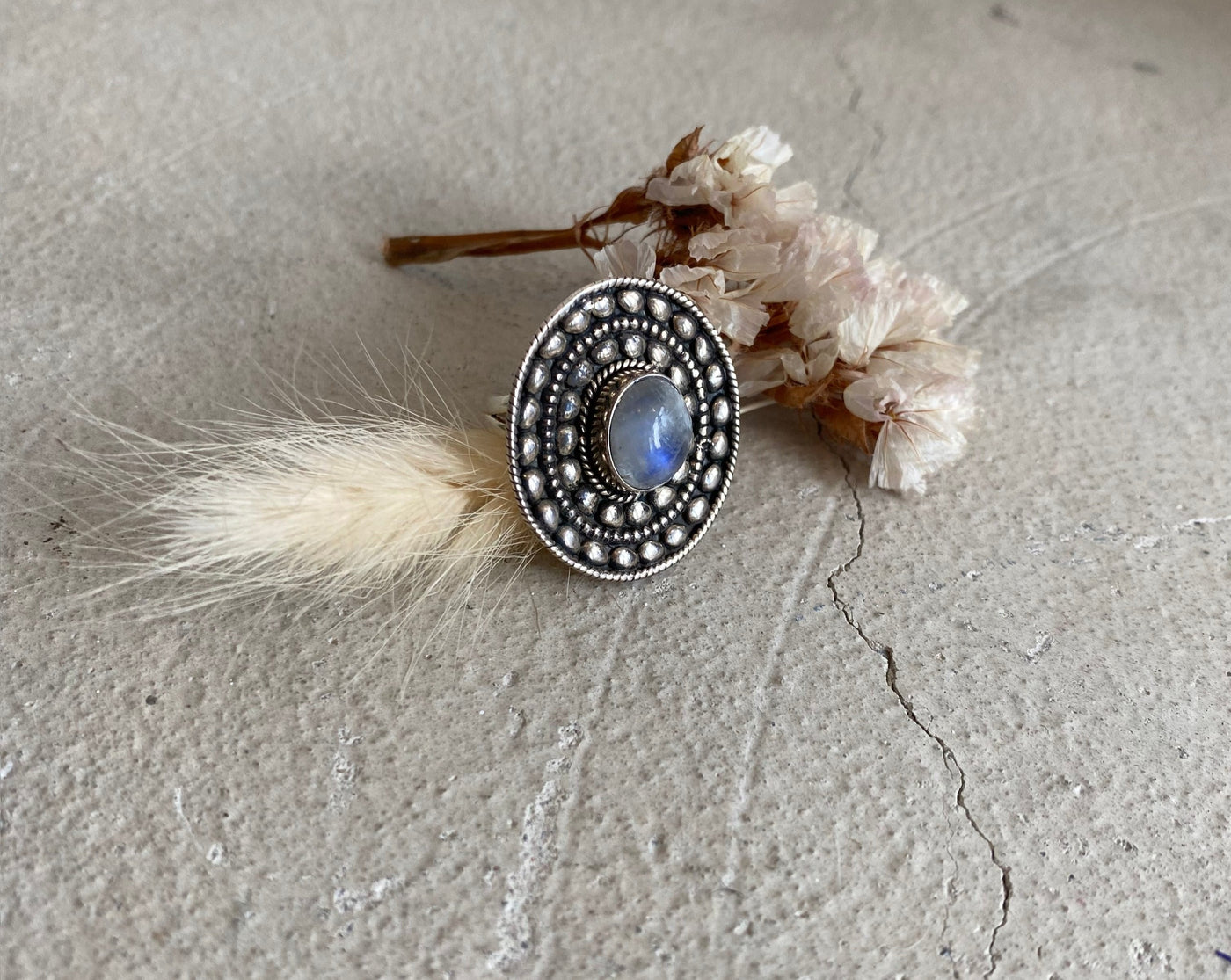 Moonstone Shield Ring