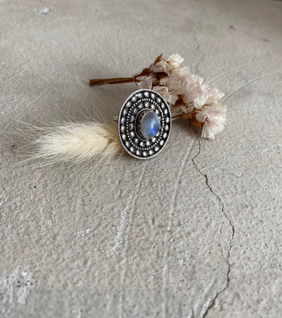 Moonstone Shield Ring