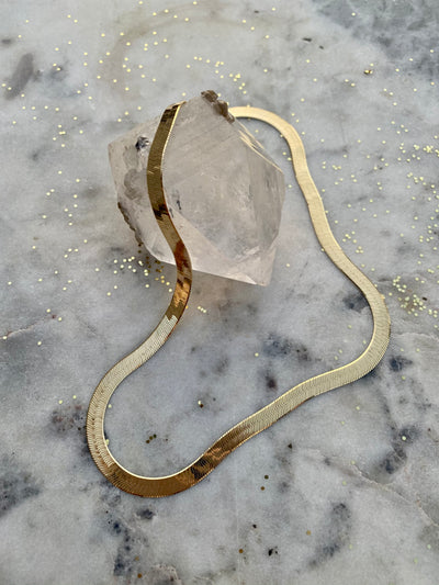 The Gold Plated Herringbone Chain - Thick