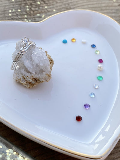 February Amethyst Birthstone Stacking Ring