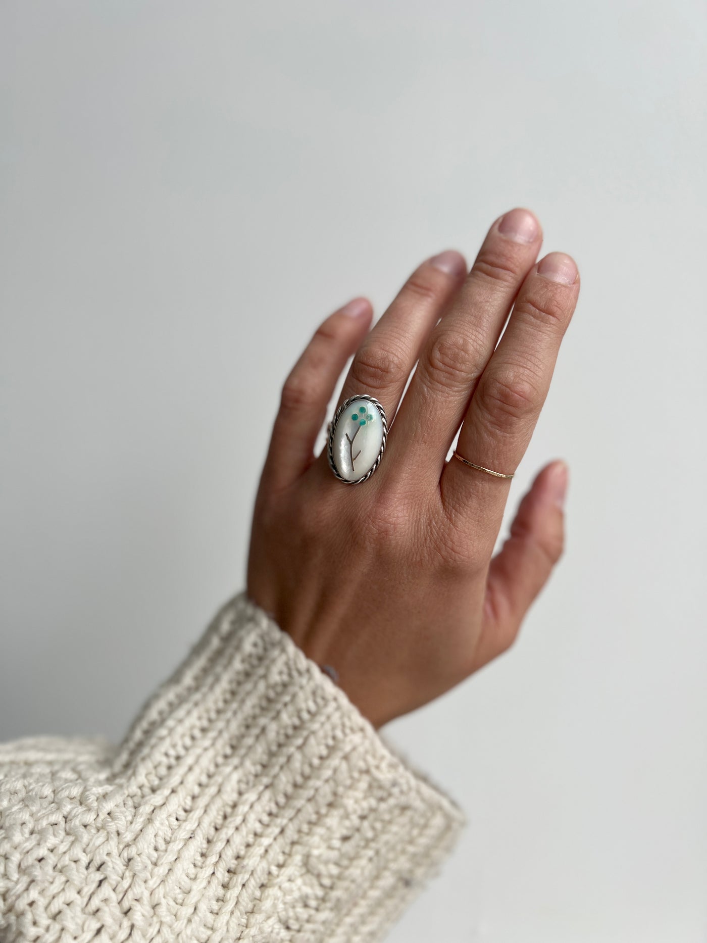 Mother Of Pearl Statement Ring