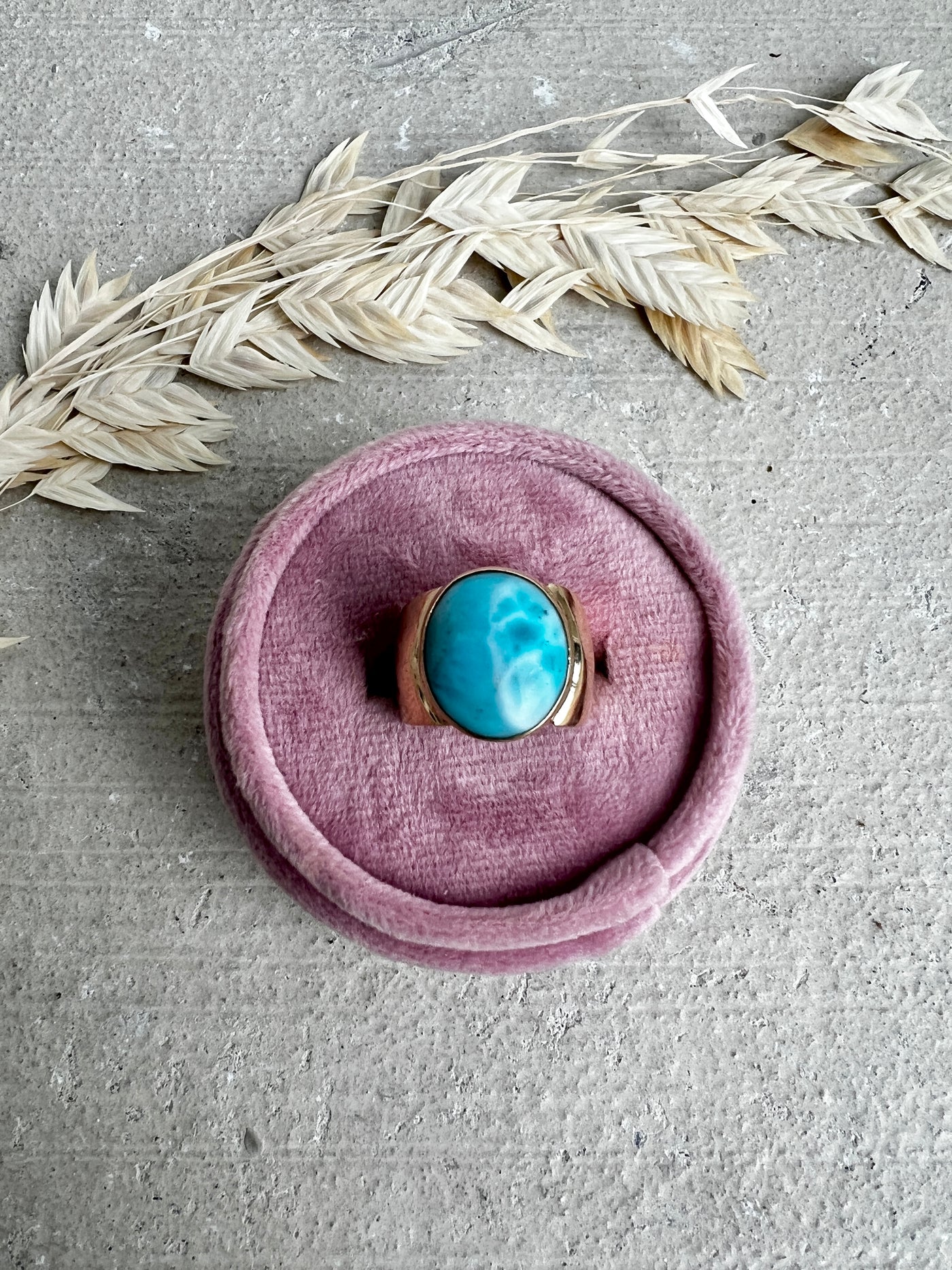 14k Larimar Statement Ring