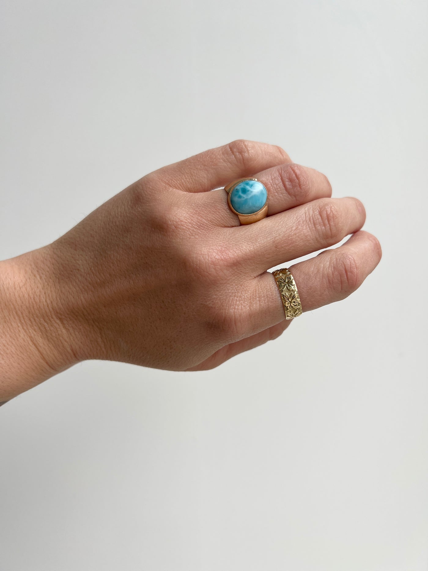 14k Larimar Statement Ring