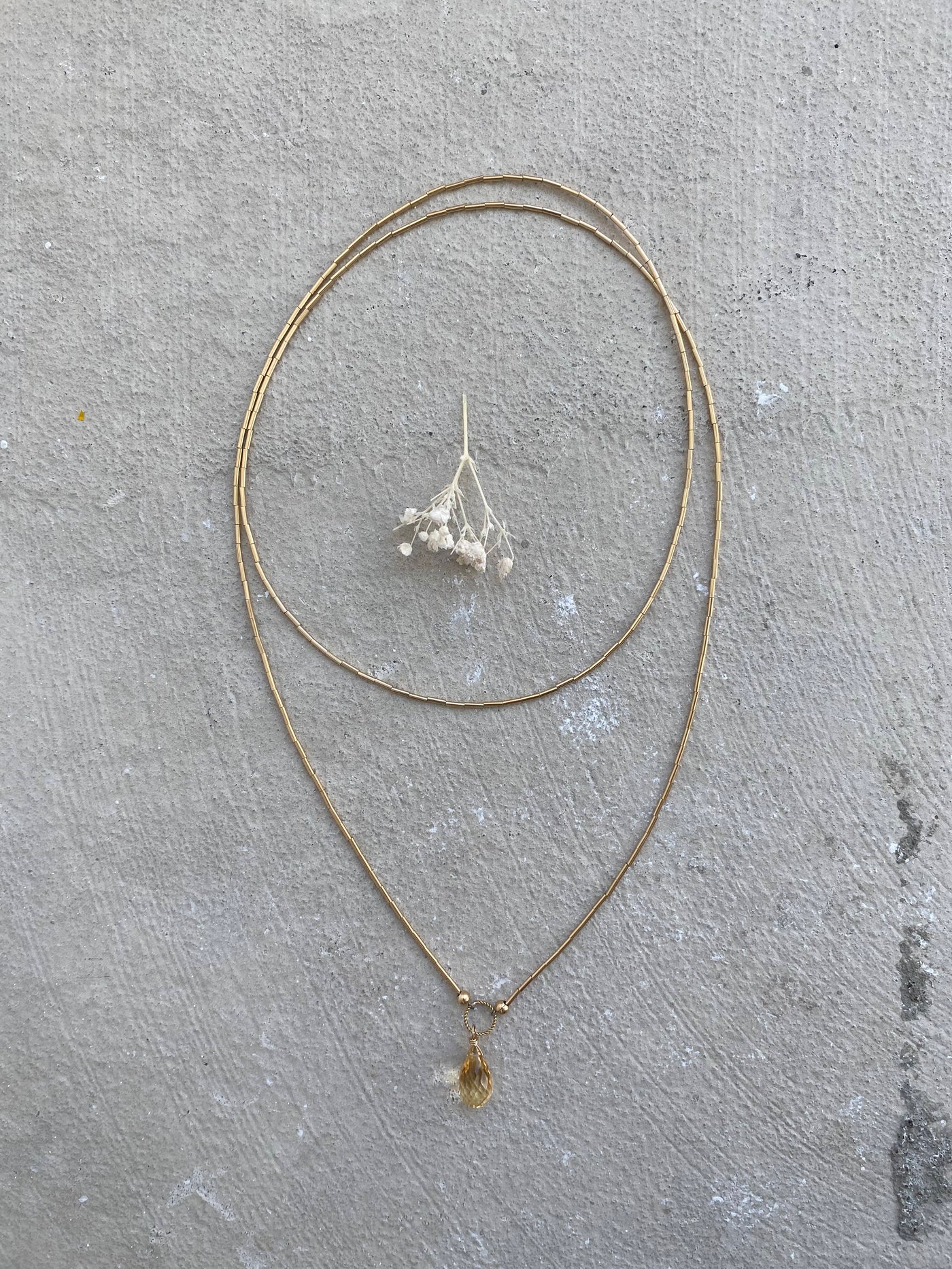 Gold Citrine Necklace