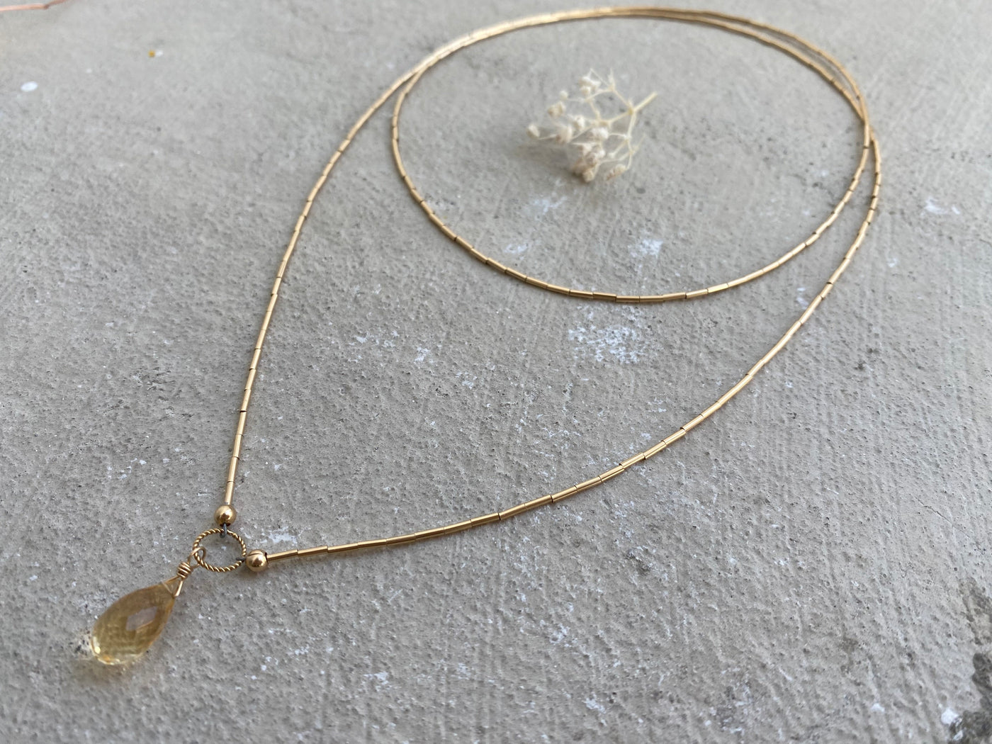 Gold Citrine Necklace