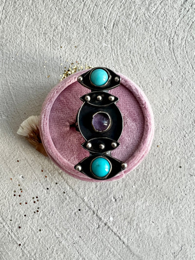 Vintage Turquoise & Amethyst Ring