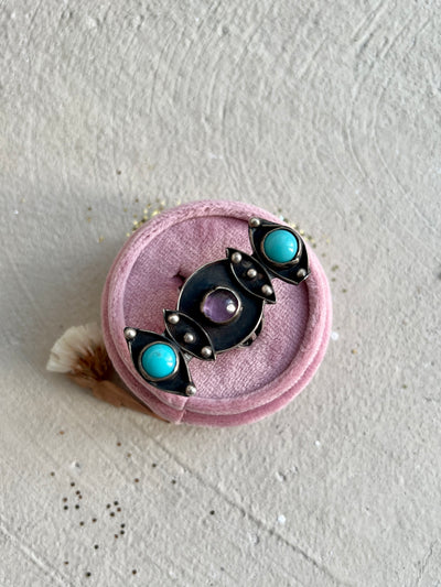 Vintage Turquoise & Amethyst Ring