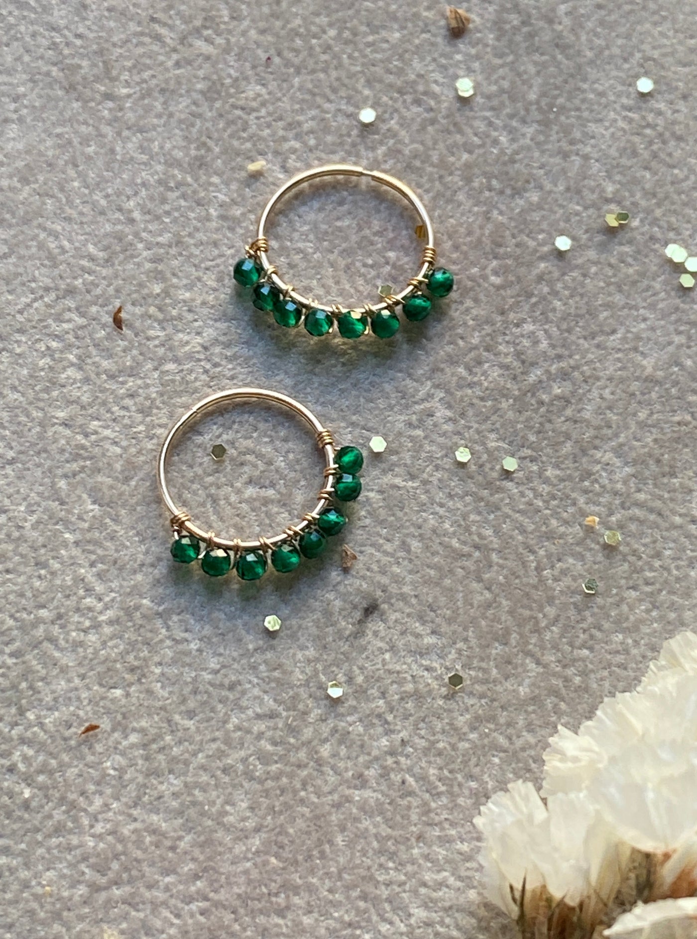 Little Emerald Dream Hoops