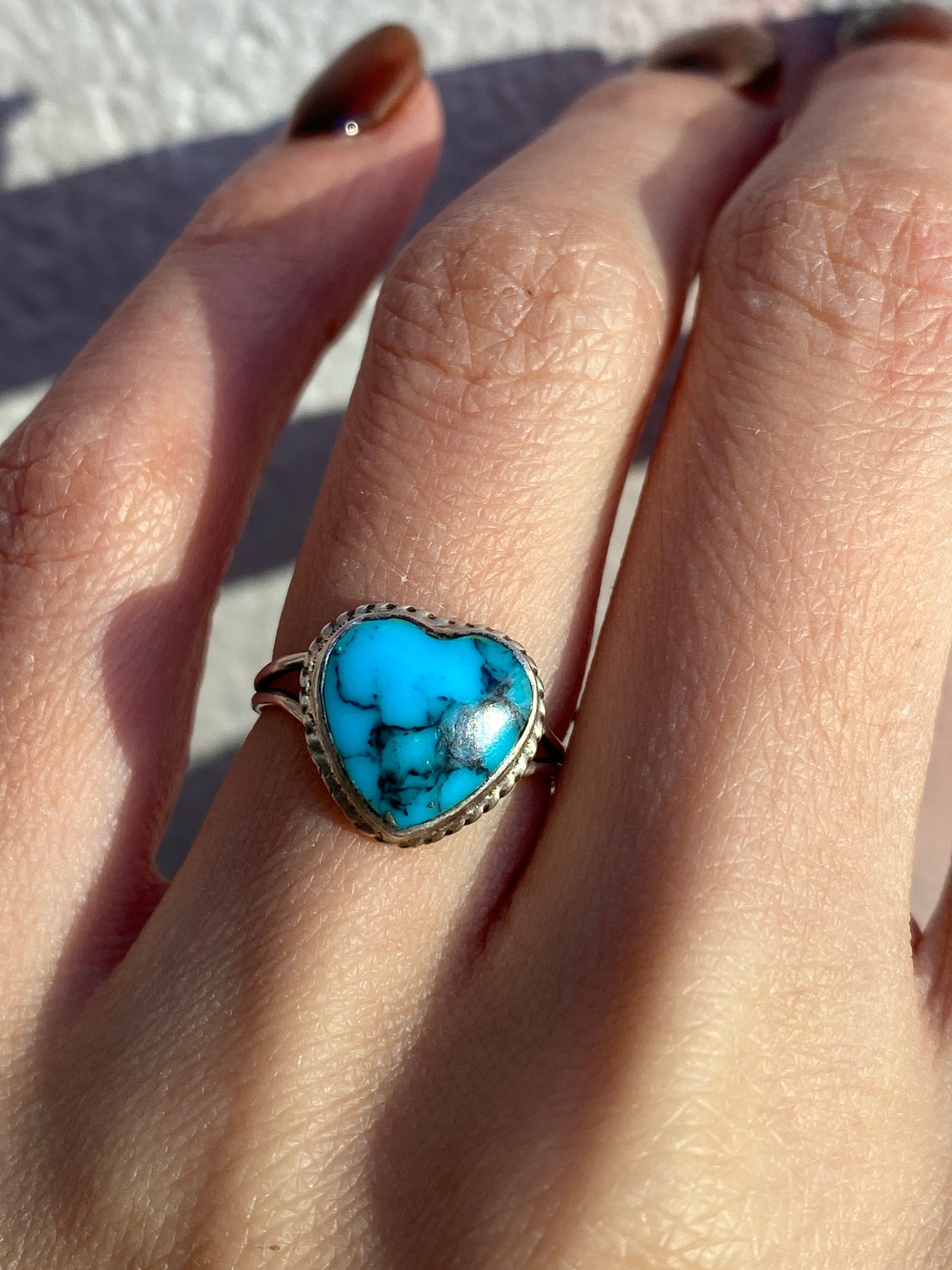 Navajo Turquoise Heart Ring
