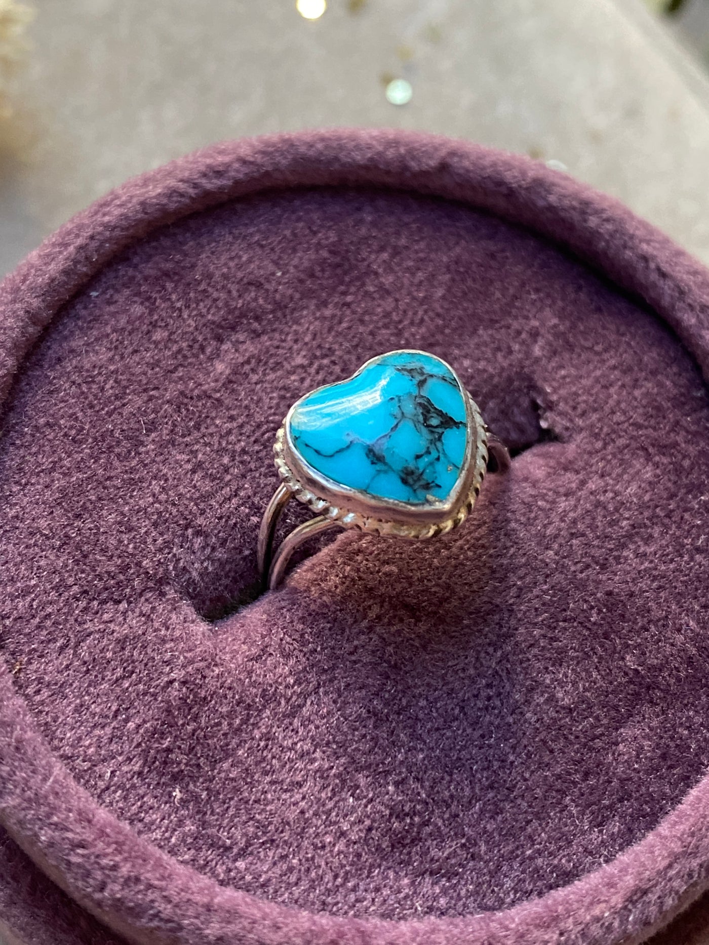 Navajo Turquoise Heart Ring
