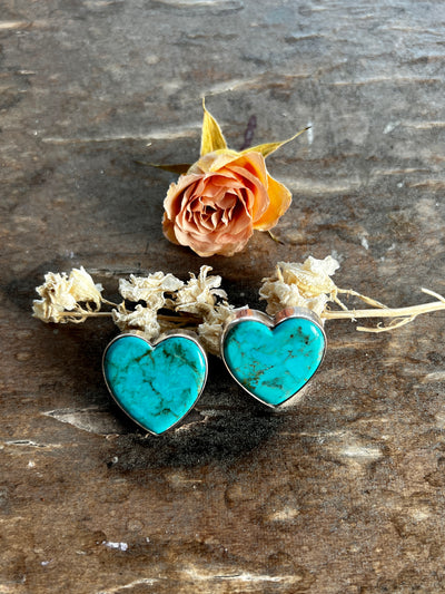 Our Favourite Statement Turquoise Heart Studs