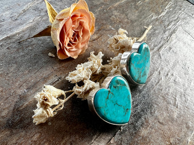 Our Favourite Statement Turquoise Heart Studs