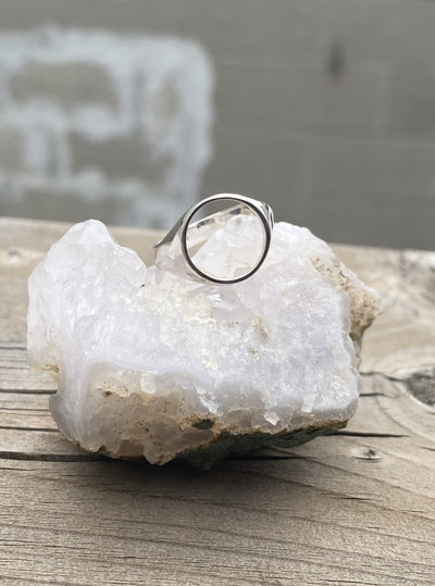 The Positive Space Hollow Signet in Sterling Silver