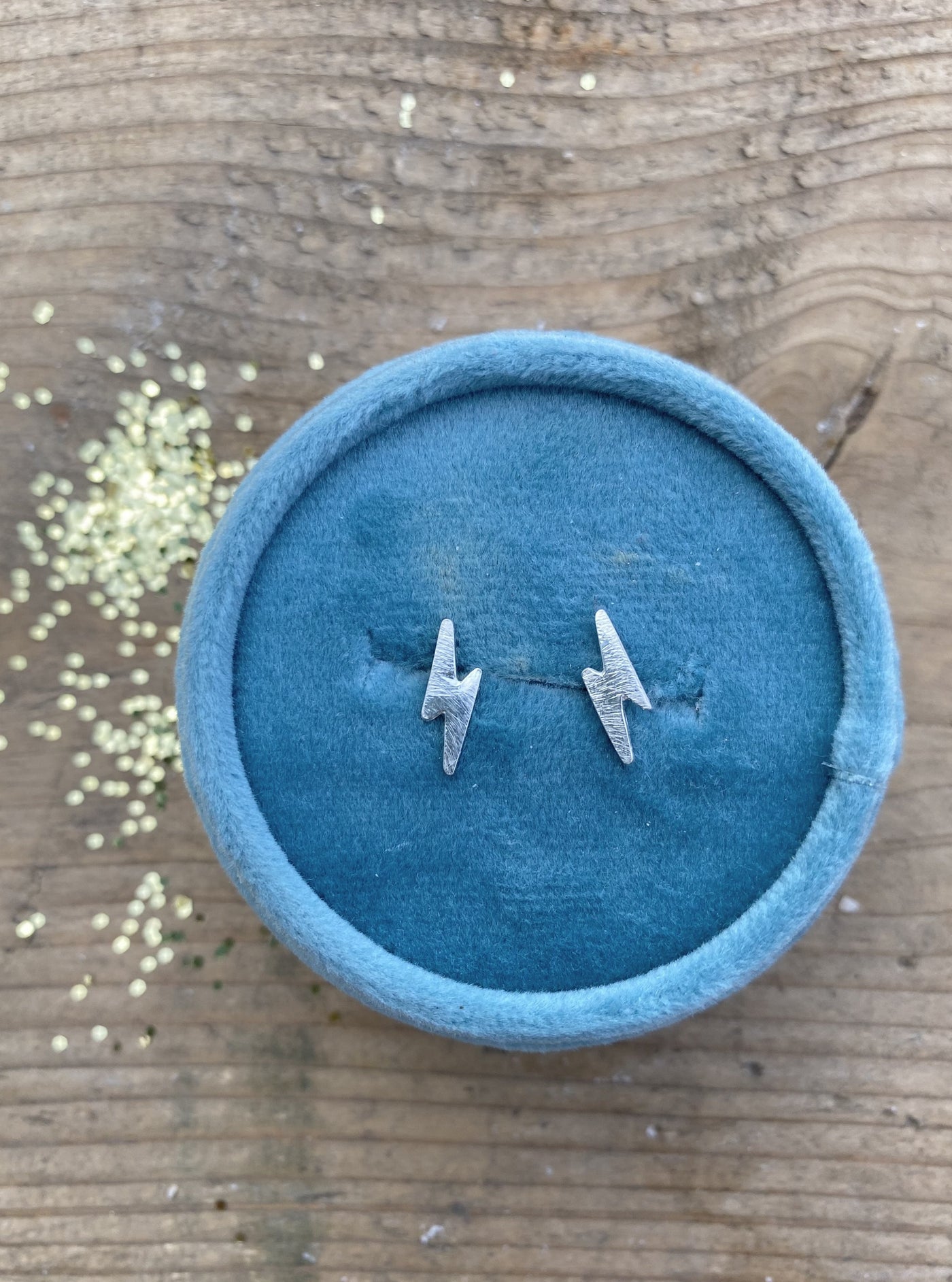 Sterling Silver Lightning Bolt Studs