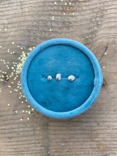 Sterling Silver Pebble Studs