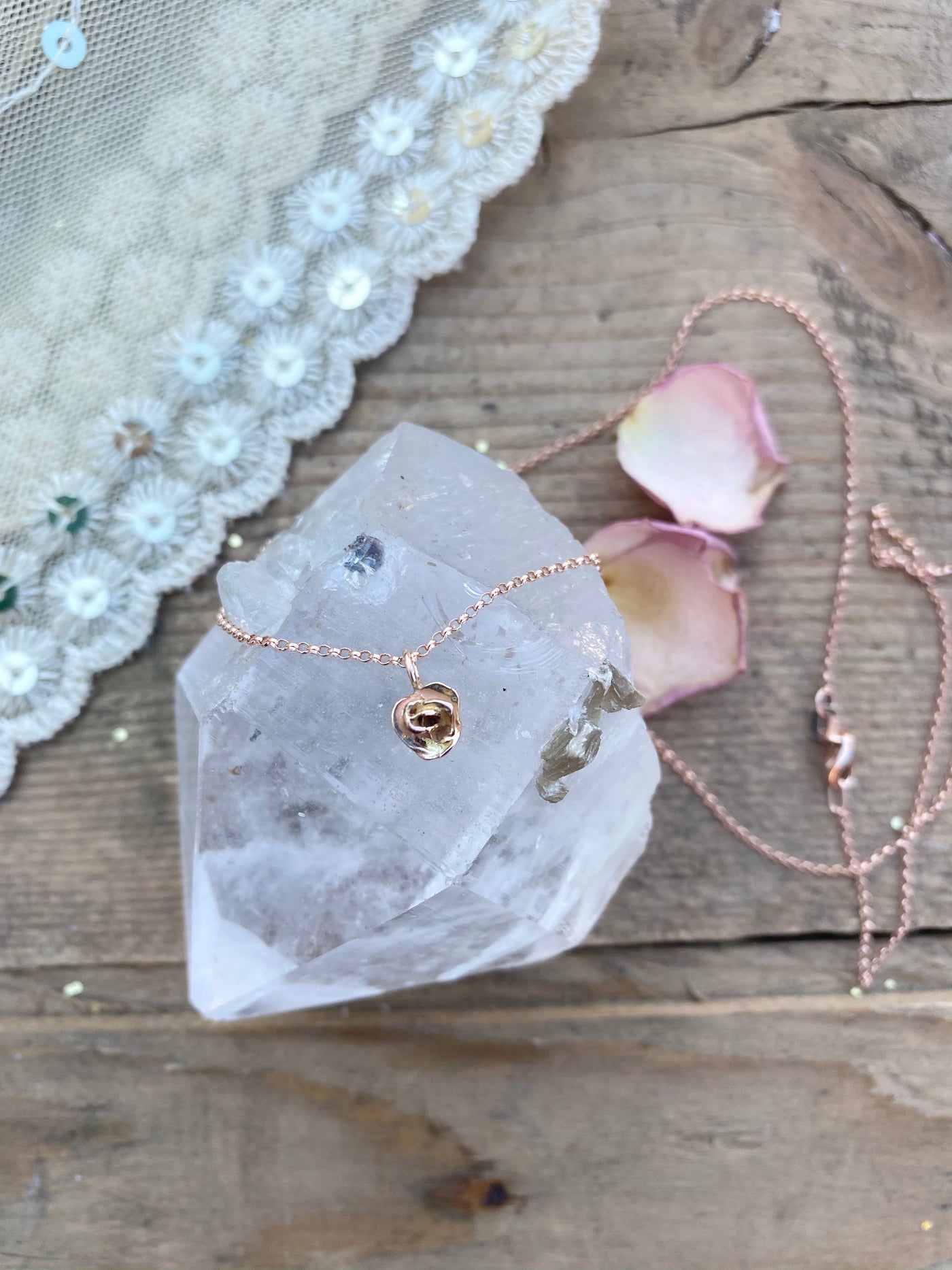Kissed by a Rose 10K Rose Gold Pendant - Large