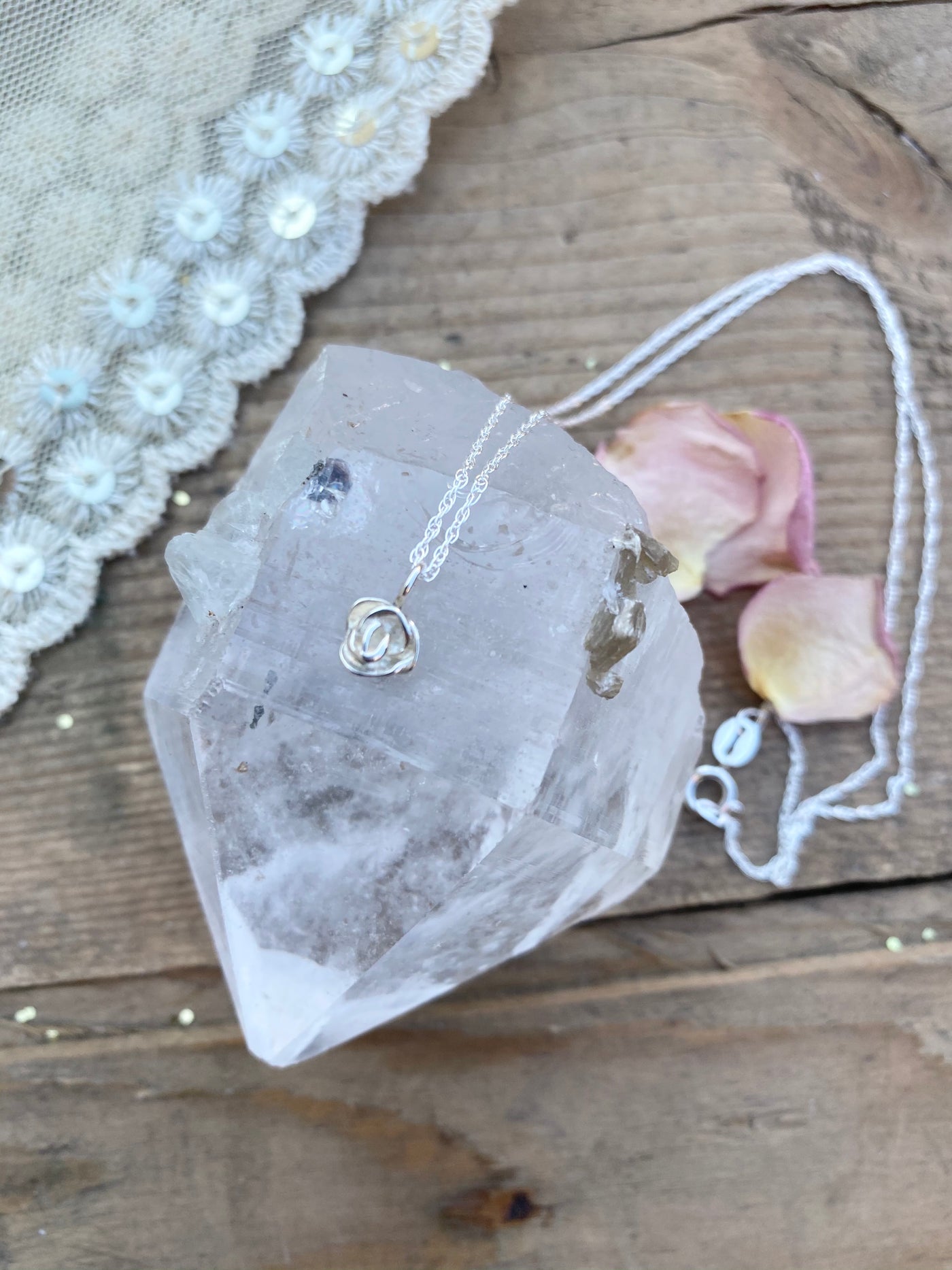 Kissed by a Rose Sterling Silver Pendant - Large