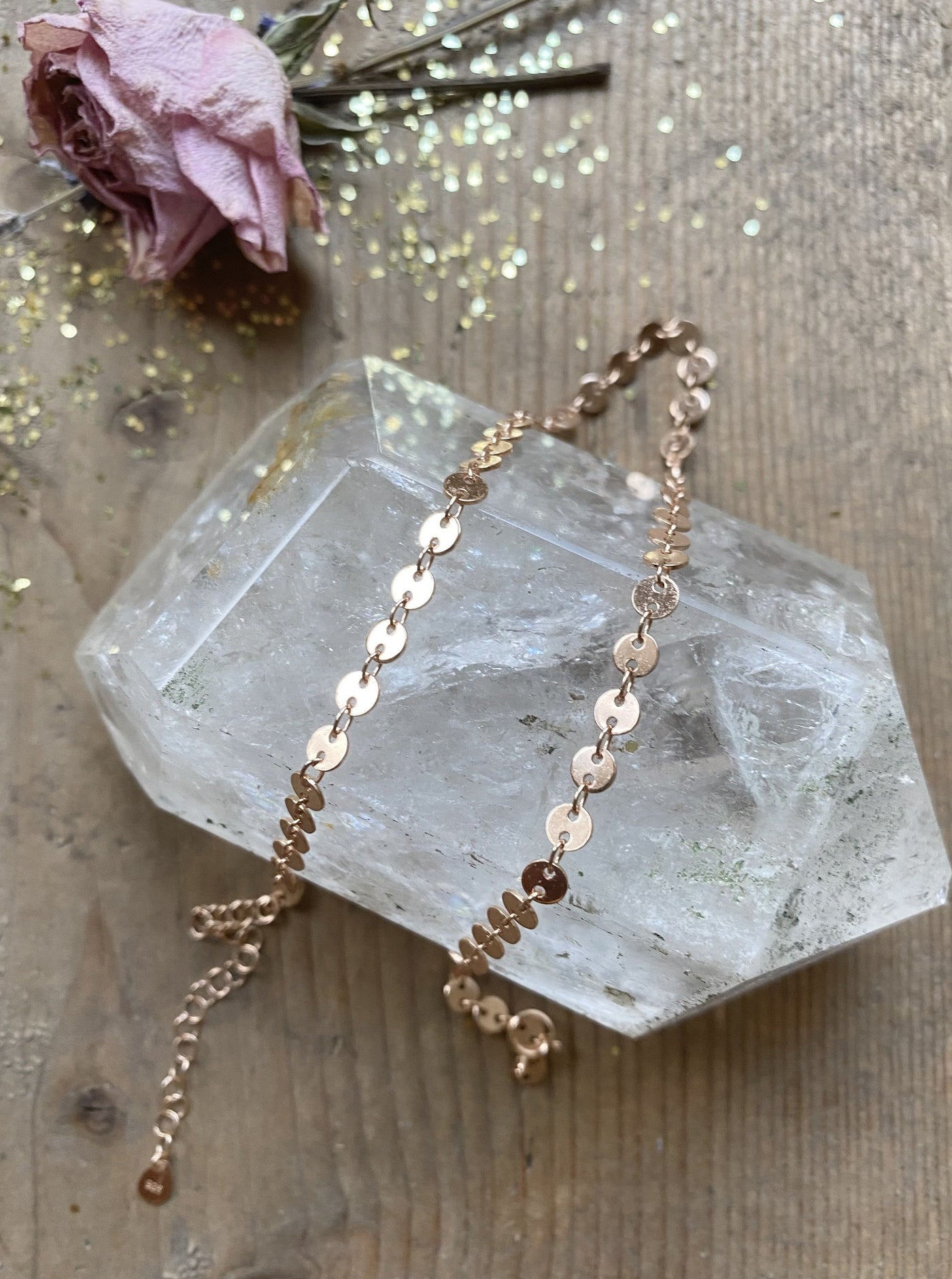 Thick Sparkle Choker in Rose Gold