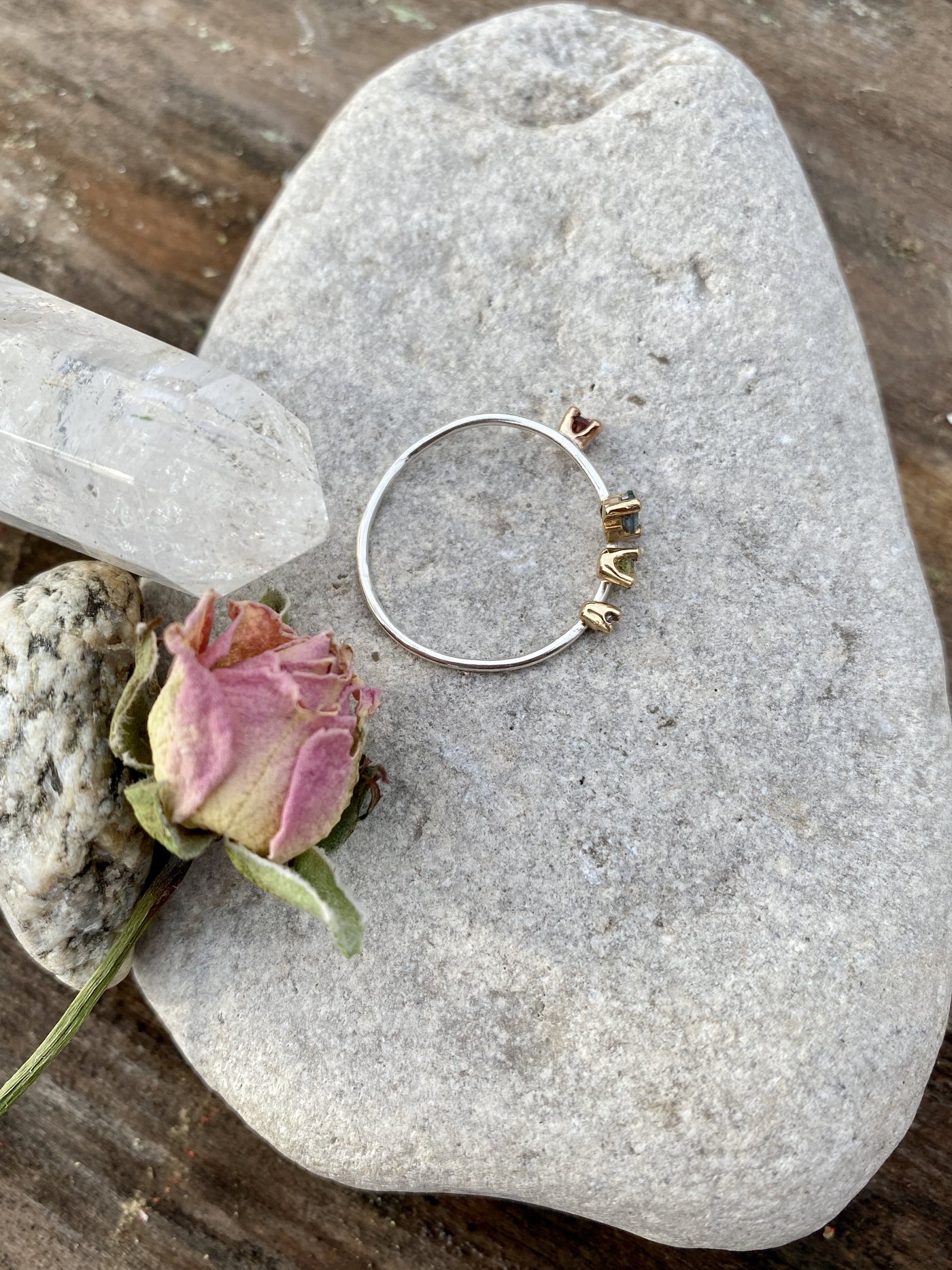 August Peridot Emerald Birthstone Stacking Ring