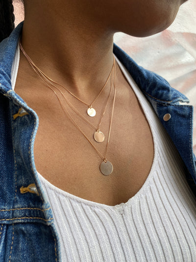 Disc Pendant Necklace in 10K Rose Gold