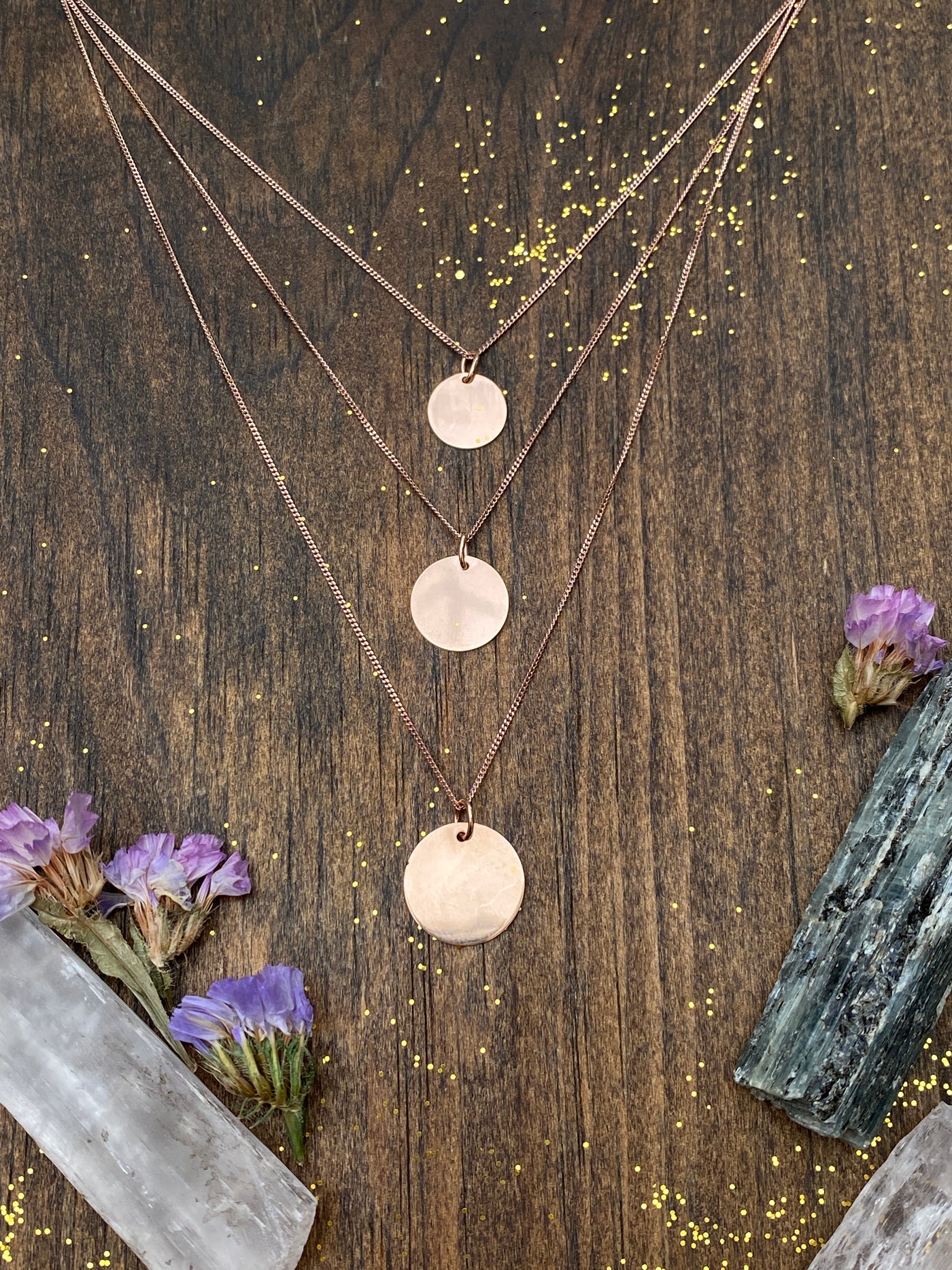 Disc Pendant Necklace in 10K Rose Gold
