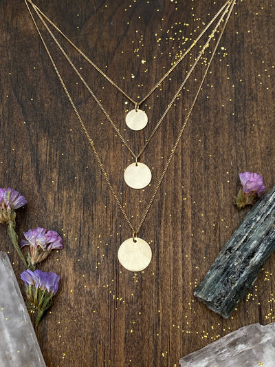 Disc Pendant Necklace in 10K Yellow Gold