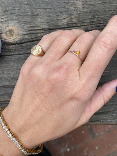 November Citrine Birthstone Stacking Ring