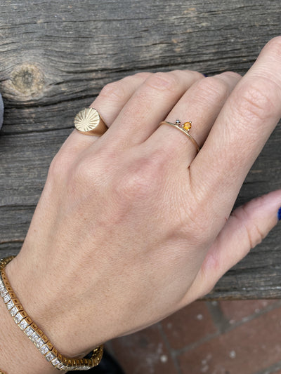 August Peridot Emerald Birthstone Stacking Ring